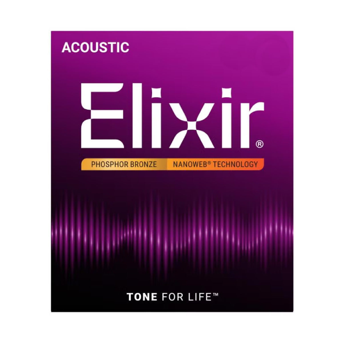 ELIXIR 16002 Nanoweb Coated Phosphor Bronze Acoustic Guitar Strings 010-047