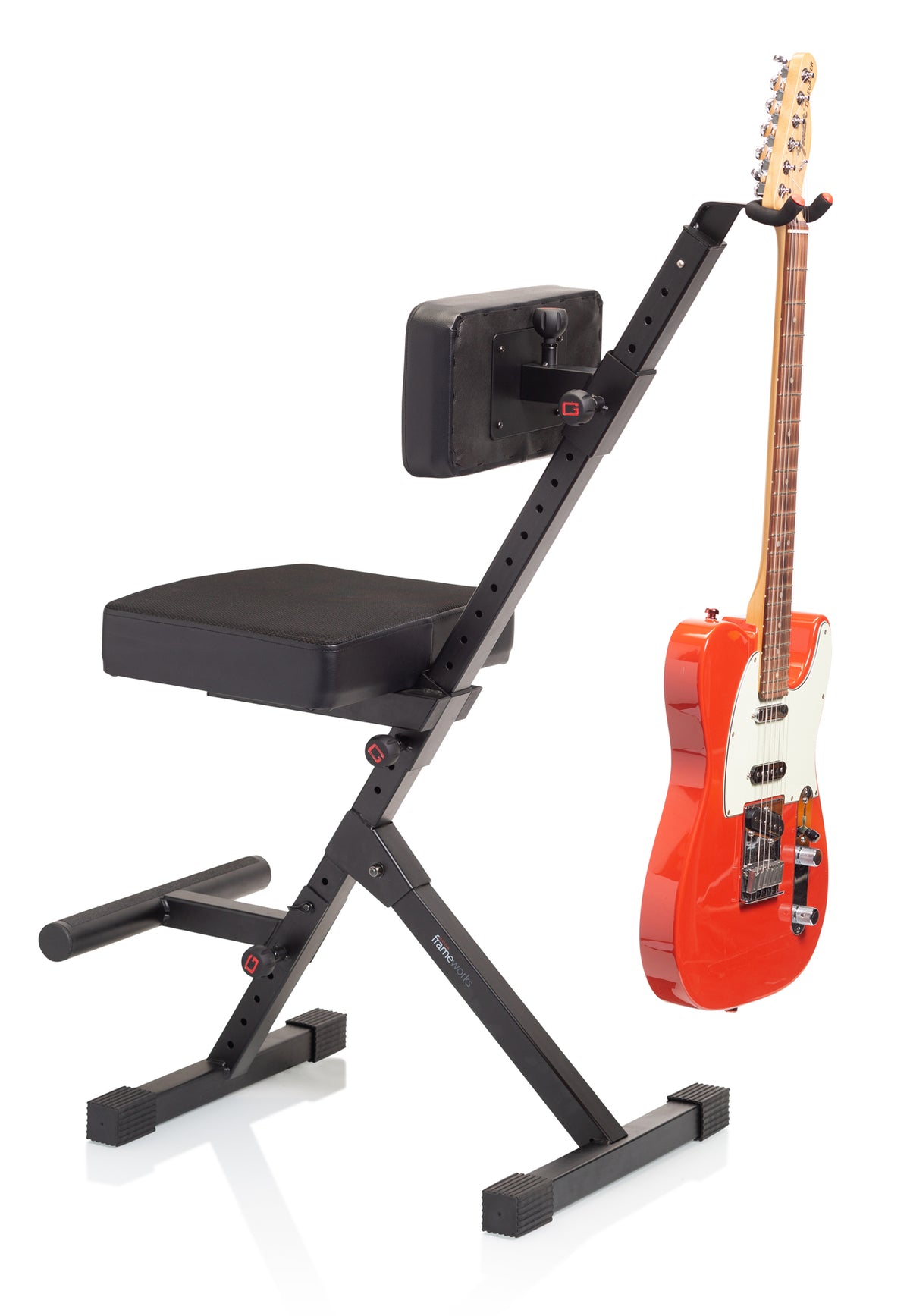Frameworks Deluxe Guitar Seat with Adjustable Back Rest & Guitar Hanger