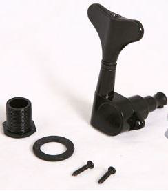 Holmer Machine Heads for Electric Bass Guitar - Black 4 in line (MHB 02-BK 4 in line)