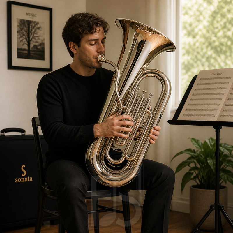 Sonata E180N 4-Valve Tuba – Nickel Finish BBb Concert Tuba