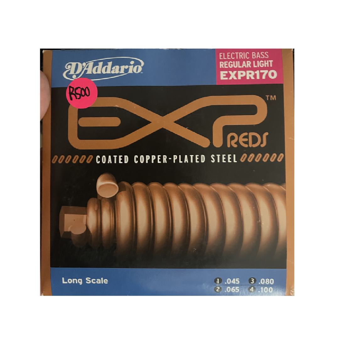 D'Addario EXPR170 EXP Reds Coated Copper Plated Steel Bass Strings - 4 String 45-100