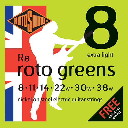 Rotosound Electric Guitar Strings – Nickel on Steel – Gauge 8-38
