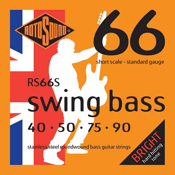 Rotosound Swing Bass Strings – Stainless Steel Roundwound – Gauge 40-90 – 4String – Short Scale