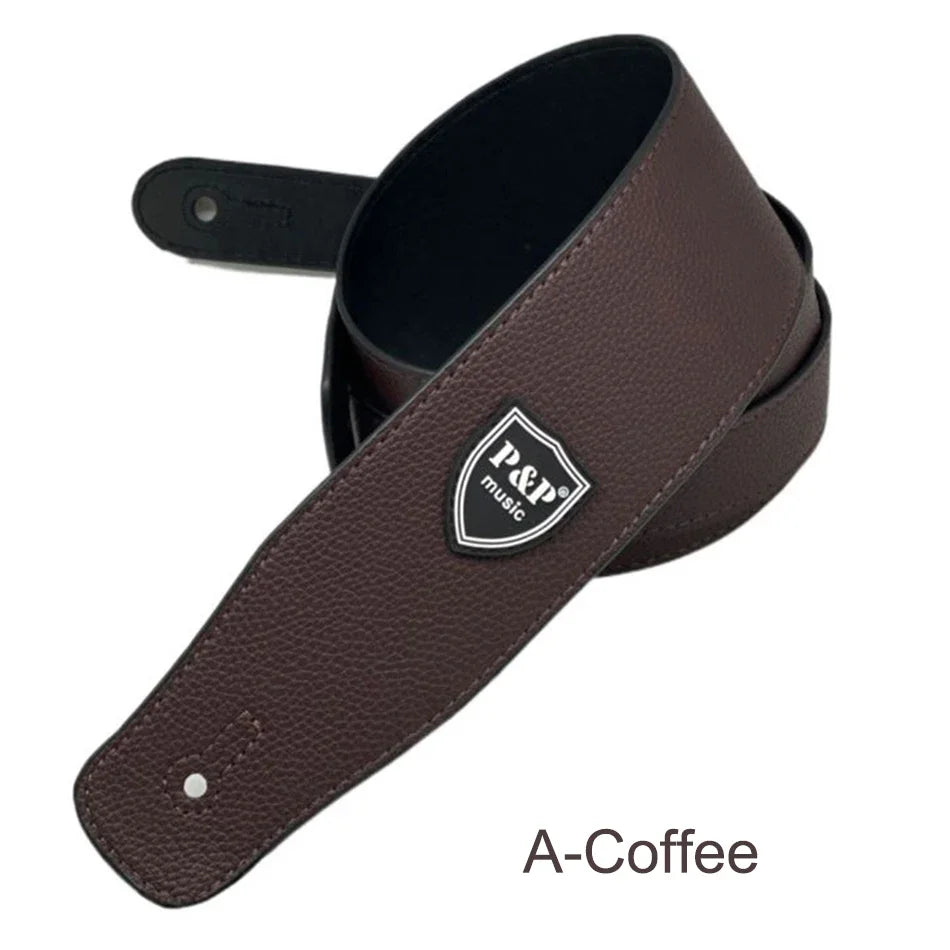 P&P 2.5 Inch PU Leather Guitar Strap – Adjustable Soft Guitar & Bass Strap