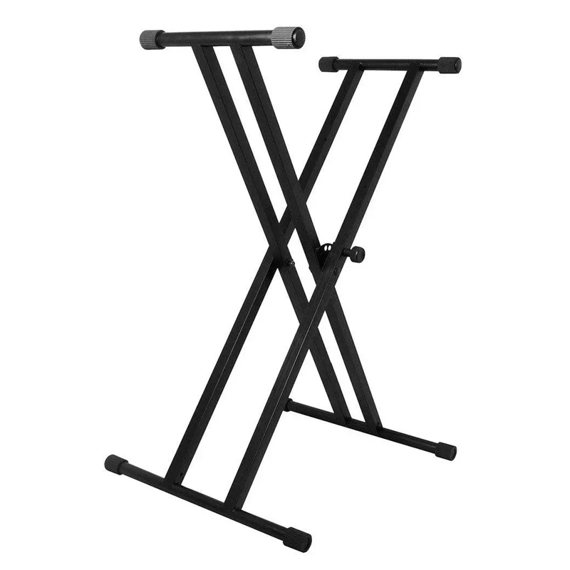 Double X Keyboard Stand – Adjustable Height | Heavy-Duty Metal Frame | Fits 61, 76 & 88-Key Keyboards by BKP