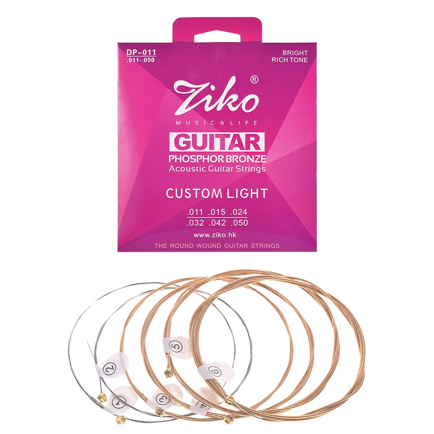 Ziko Dp-011 Acoustic Guitar String Set 6-String Complete Set Steel Strings by Pieter Smuts Music