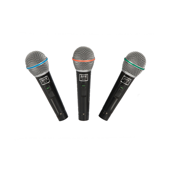 Hybrid D1 3-pack Dynamic Vocal Microphones with Cables