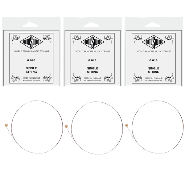 3 Bottom Guitar Strings for Acoustic Steel String or Electric Guitars