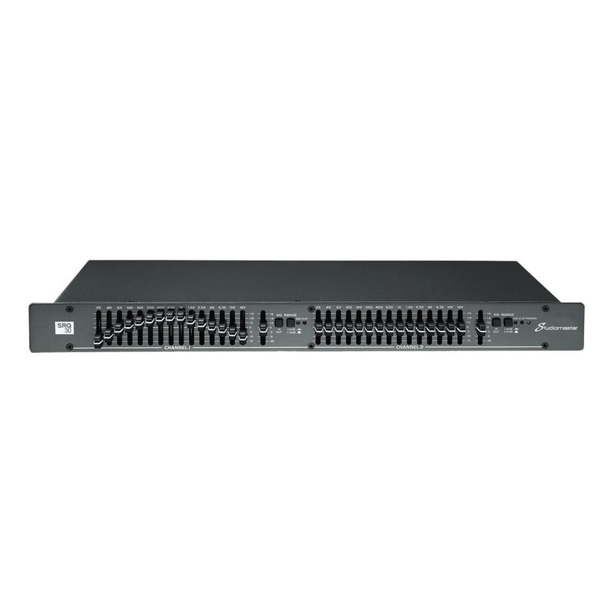 Studiomaster SRQ30 2x15-band graphic equalizer front panel