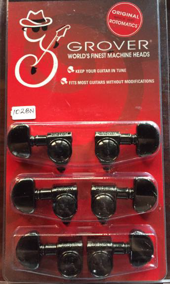 Grover Original Rotomatics Machine Heads – Black – 14:1 Gear Ratio (102BN)