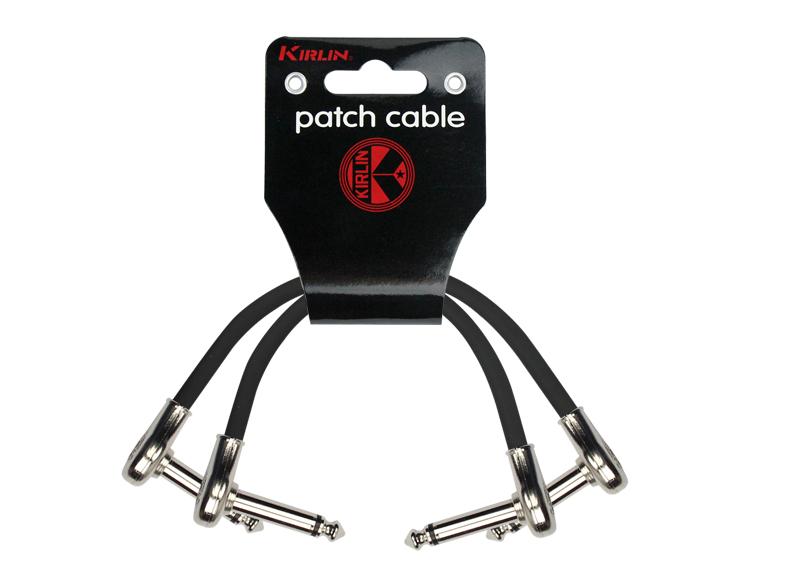 Kirlin Original 24 Pedal Cable – 15cm – 1/4" Right Angle Mono to Right Angle Mono – Black – Pack of 2 by Kirlin