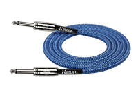 Kirlin 3M Entry Woven Instrument Cable – 1/4" Mono Plug to 1/4" Mono Plug – Blue