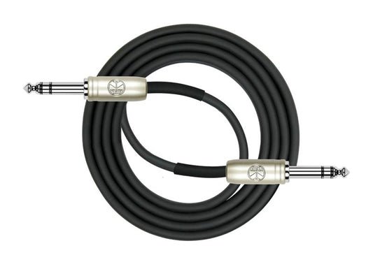 Kirlin AP-249PR /BK 2-Meter 1/4" TRS to 1/4" TRS Patch Cable – Black by Kirlin