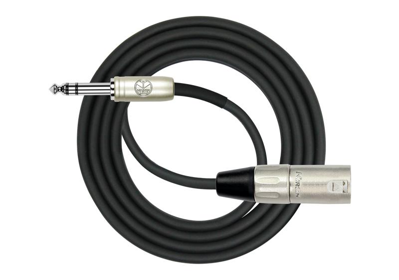 Kirlin MP-483PR/BK 2m XLR Male to 1/4" TRS Patch Cable – Black by Kirlin