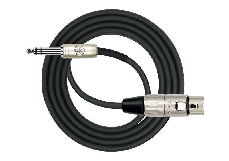 Kirlin MP-484PR/BK 2m Original XLR Patch Cable – XLR Female to 1/4" TRS Plug – Black by Kirlin