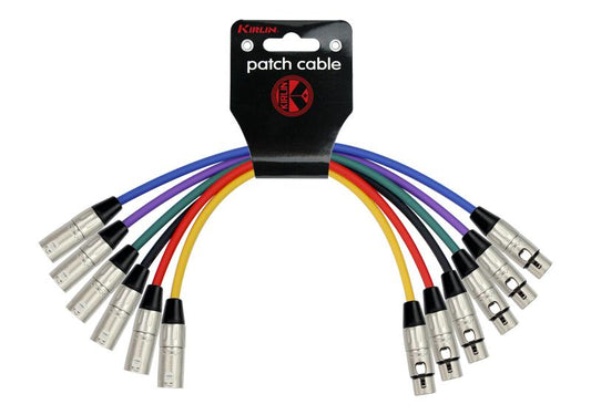Kirlin MP6-480 – 6 Pack XLR Male to XLR Female Cable (0,3 Meter Each) by Kirlin