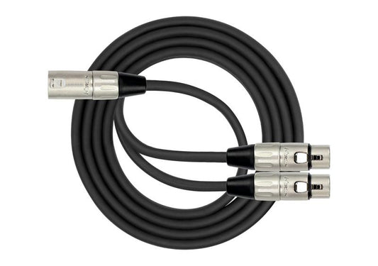 Kirlin Y-301/BK – Original Y-Cable Patch Cable (2 Meter) XLR Male to 2x XLR Female – Black by Kirlin