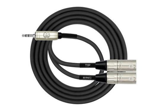Kirlin Original Y-Cable Patch Cable – 3,5mm TRS Plug to Dual XLR Male – 2 Meter – Y-370PRL/BK by Kirlin