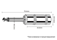 Kirlin 1/4 Inch Jumbo Mono Plug – Nickel-Plated (Each)