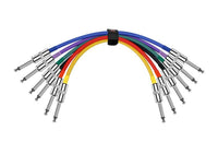 Kirlin IP6-241PN/6 – 6-Pack 1-Meter 1/4" Mono Patch Cables – Straight to Straight – Multi-Color – 24AWG