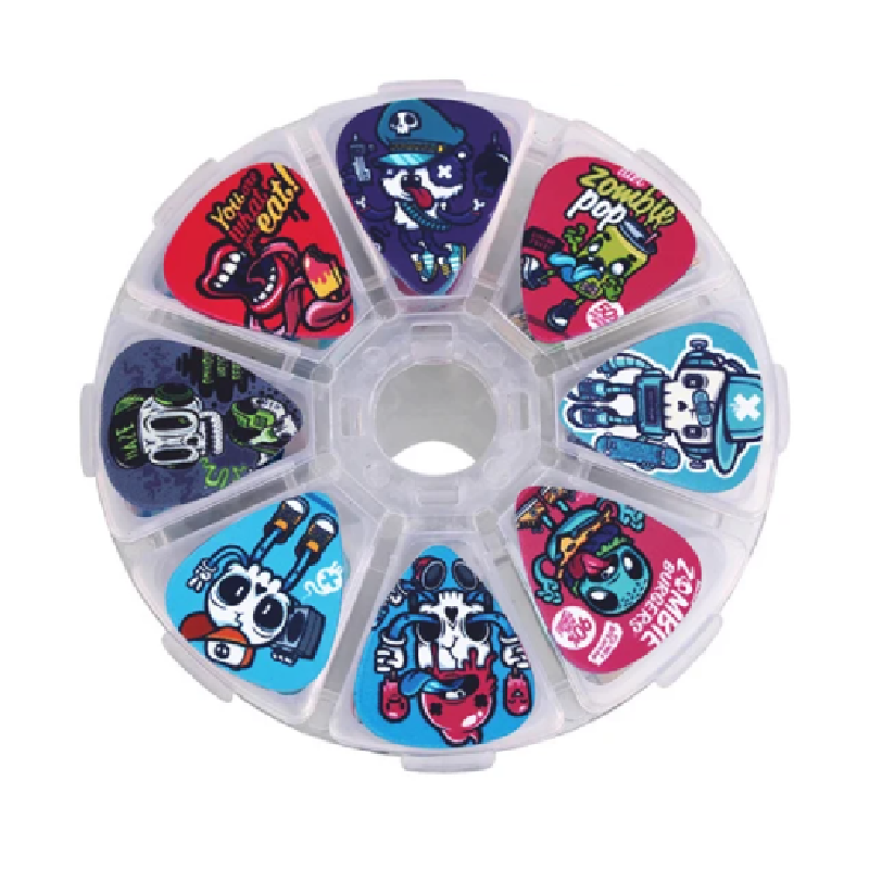 Guitar Picks 50 Pack Mixed Thickness 0.46mm 0.71mm 1.0mm with Storage Box for Acoustic Guitar and Ukulele