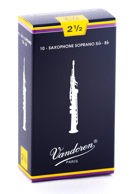 Vandoren Classic Soprano Saxophone Reeds – Strength 2.5 (Box of 10) — official Vandoren image 1