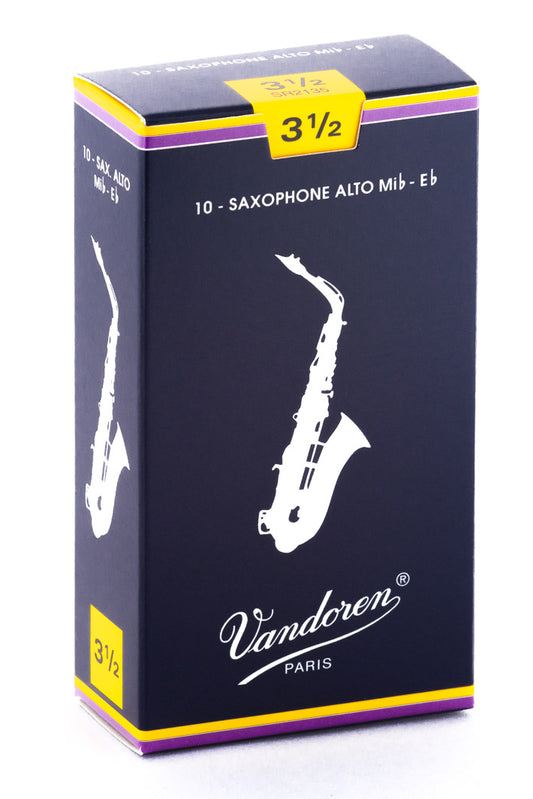 Vandoren Classic Alto Saxophone Reeds 3.5 – Box of 10 — official Vandoren image 1