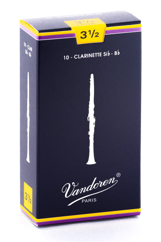 Vandoren Classic Bb Clarinet Reeds – Strength 3.5 (Box of 10) — official Vandoren image 1