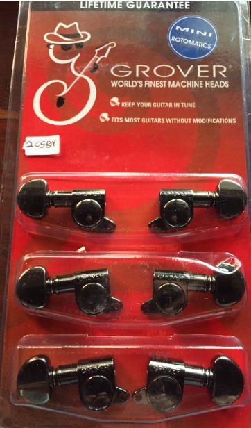 Grover Mini Rotomatics Machine Heads – Black Nickel – 14:1 Gear Ratio (205BN)