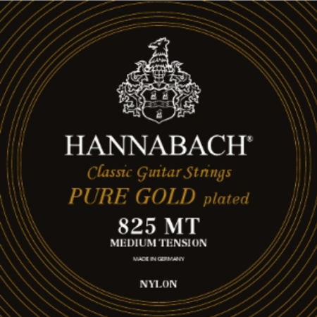 Hannabach 825 MT Classic Guitar Medium Tension Pure Gold Plated