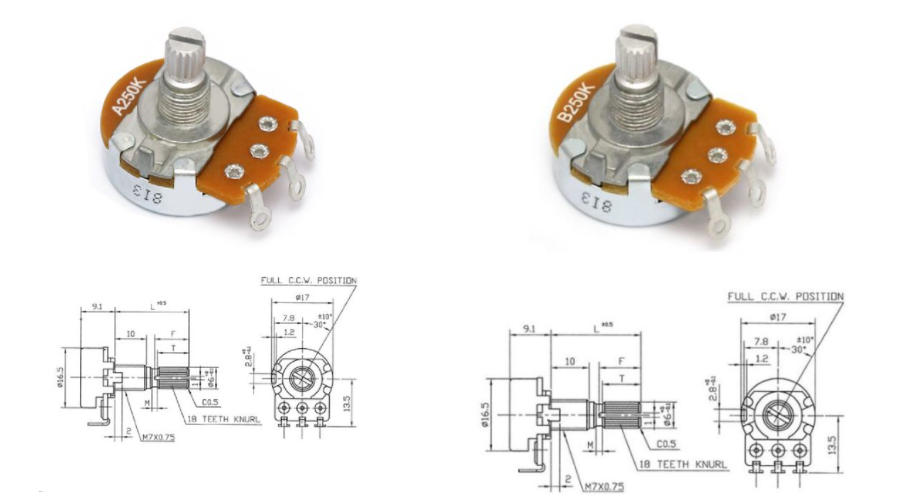 POT A250K and B250K – SET OF 2