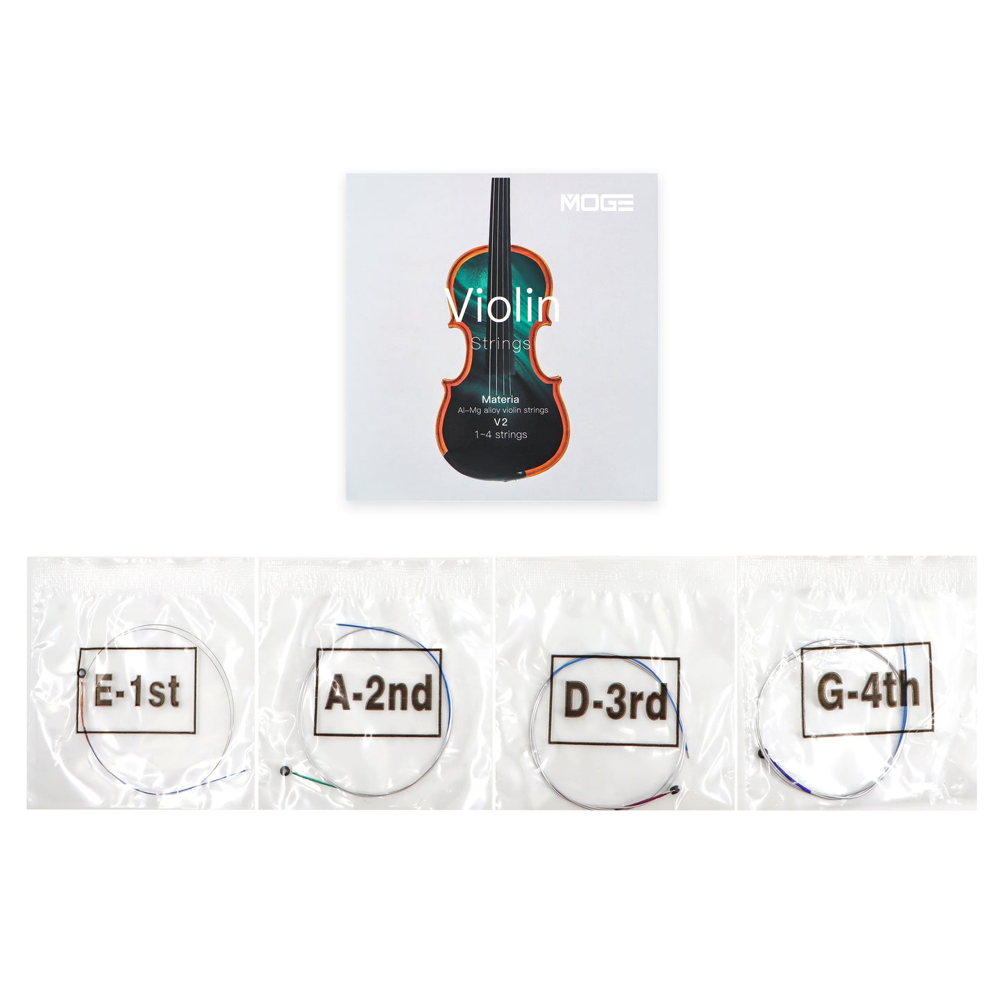 MOGE V2 Violin Strings – Al-Mg Alloy Set of 4 Strings