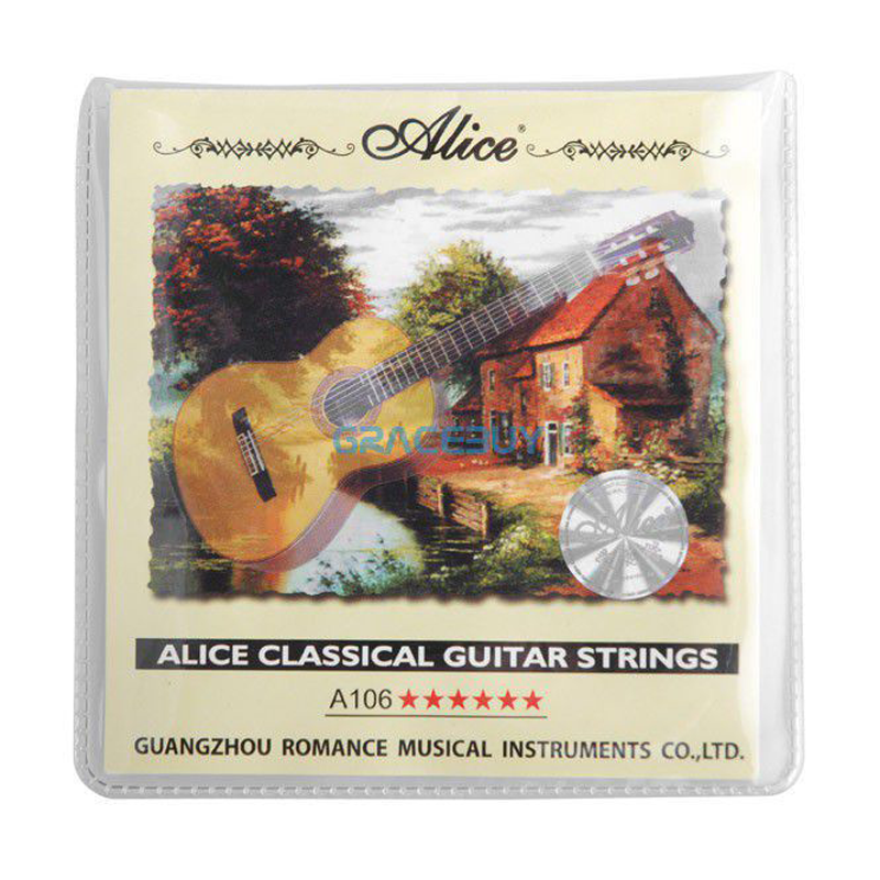 Alice A106 Classical Guitar Strings – Hard Tension Nylon Core (,0285–,044) for Beginners by Alice