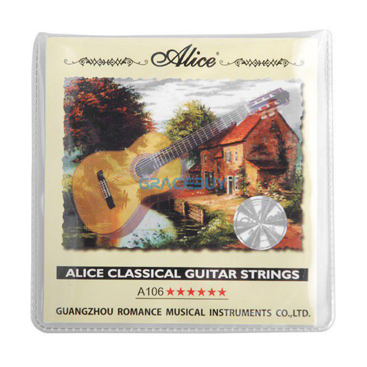 Alice A106 Classical Guitar Strings – Hard Tension Nylon Core (,0285–,044) for Beginners by Alice