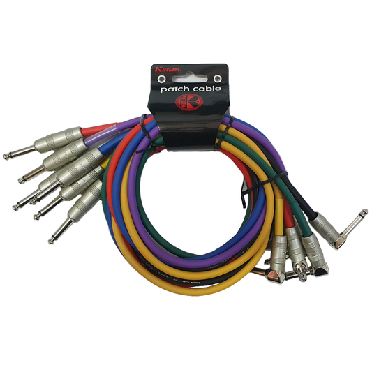 Kirlin Patch 1M Angle Jack to Straight Jack 6-Pack by Kirlin