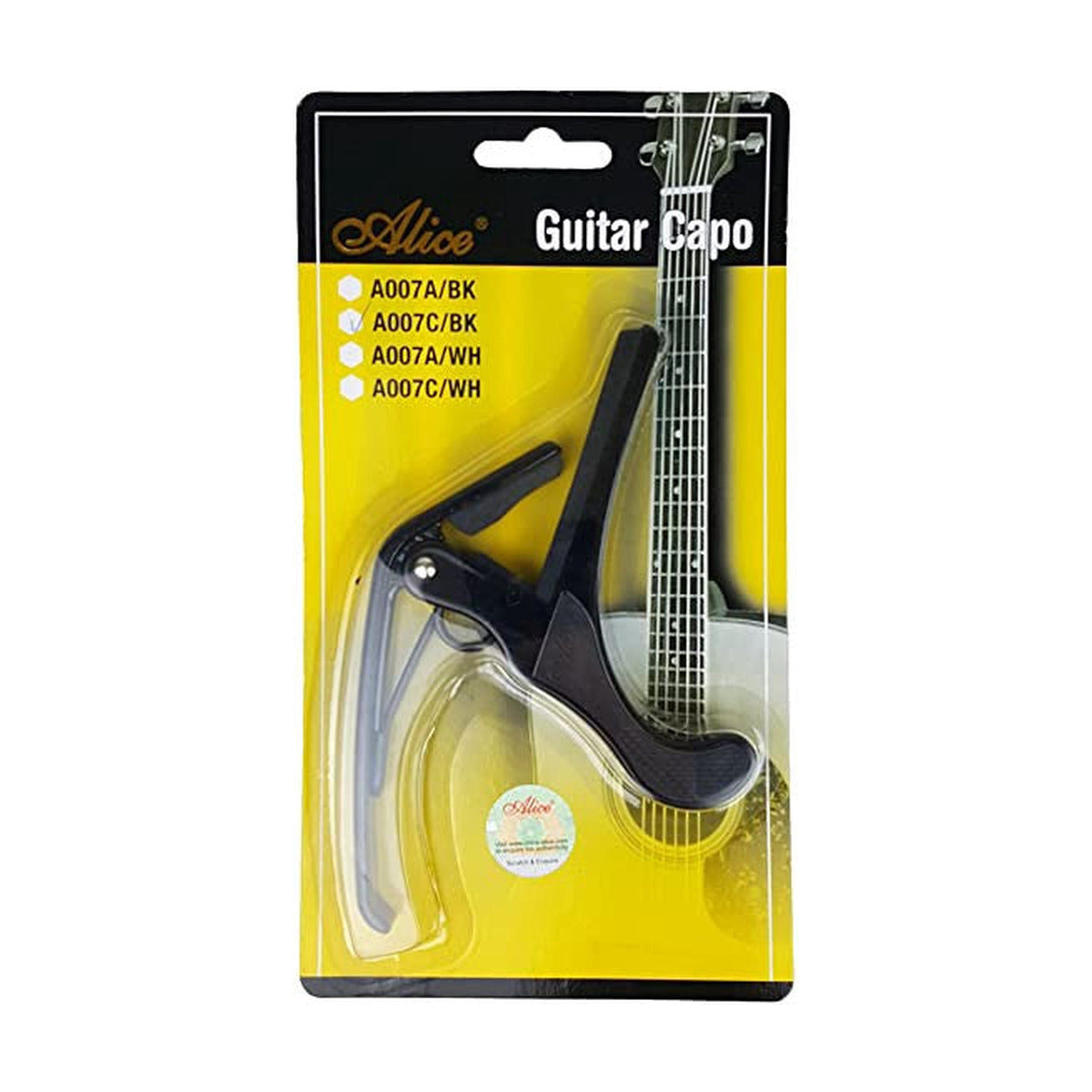Alice A007C/BK classical guitar capo packaging – spring quick-release