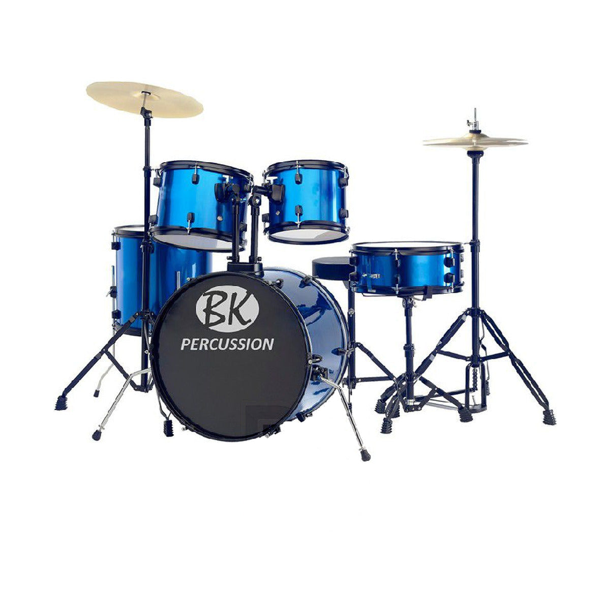 BK 5 Piece Drum Set 12" 13" 14" 16" 22" – Complete Acoustic Drum Kit