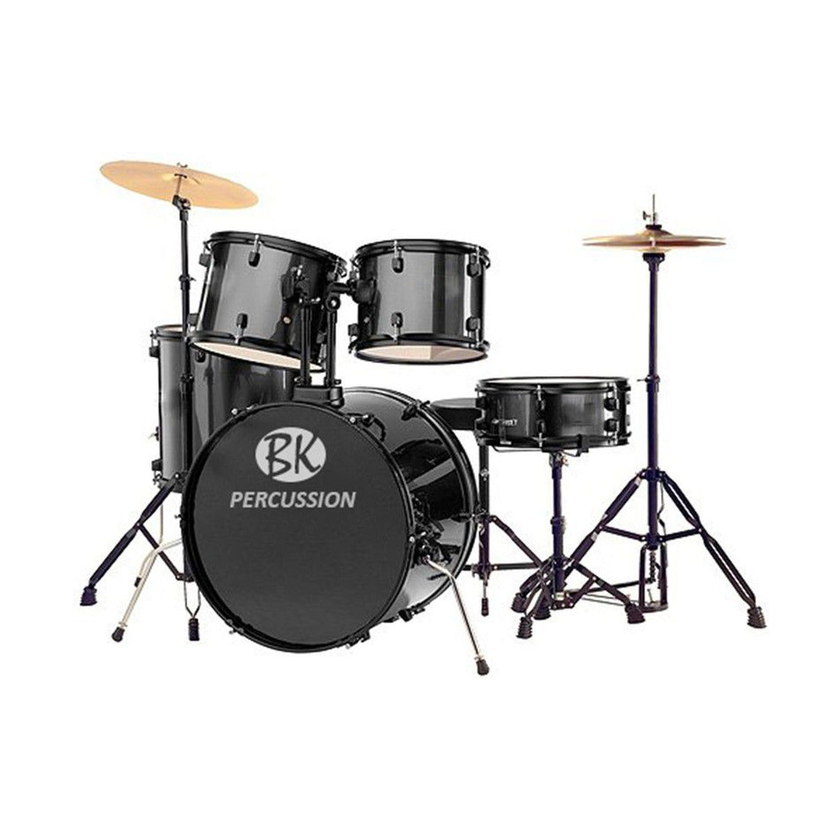 BK 5 Piece Drum Set 12" 13" 14" 16" 22" – Complete Acoustic Drum Kit
