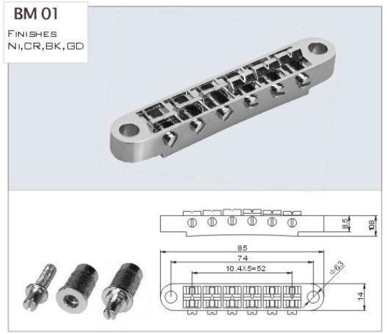 Holmer Electric Guitar Bridge – Chrome