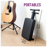 PSM Adjustable Folding Piano Bench – Thick Padded Seat (Black)