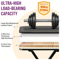 PSM Adjustable Folding Piano Bench – Thick Padded Seat (Black)
