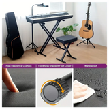 PSM Adjustable Folding Piano Bench – Thick Padded Seat (Black)