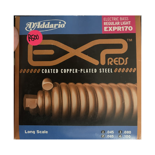D'Addario EXPR170 EXP Reds Coated Copper Plated Steel Bass Strings - 4 String 45-100
