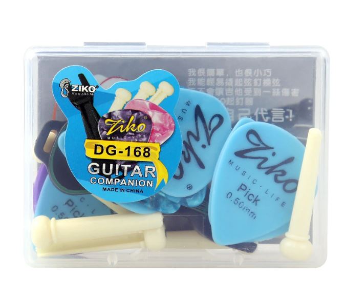 Ziko Pick Box (10 picks – different colours, 6 bridge pins, pin puller)