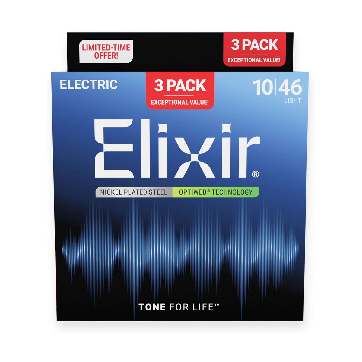 Elixir Electric OPTIWEB Light 10-46 3-Pack