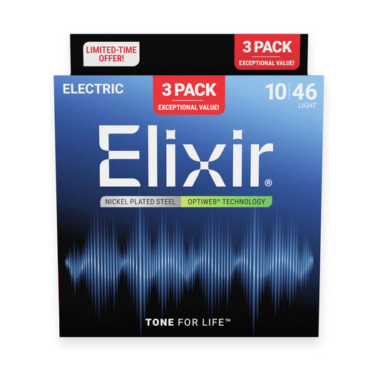 Official Elixir — Elixir Electric OPTIWEB Light 10-46 3-Pack