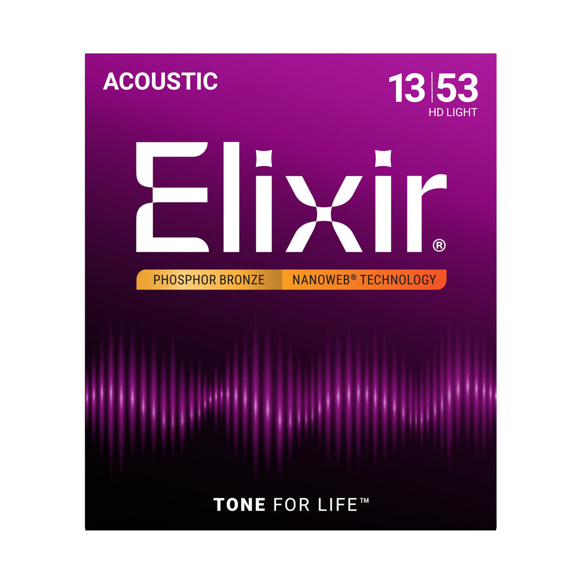 Official Elixir — Elixir NANOWEB Coated Phosphor Bronze Acoustic Guitar Strings 013-053