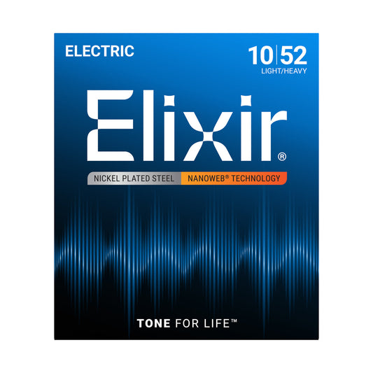 Official Elixir — Elixir NANOWEB Nickel Plated Steel Coated Electric Guitar Strings 010-052