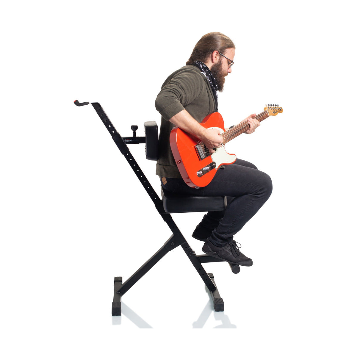 Frameworks Deluxe Guitar Seat with Adjustable Back Rest & Guitar Hanger