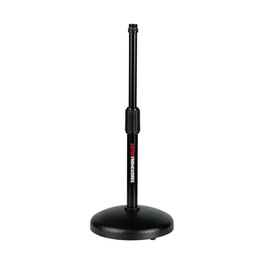 Frameworks Desktop Microphone Stand with Round Weighted Base & Adjustable Height